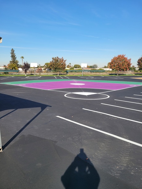 School basketball court markings