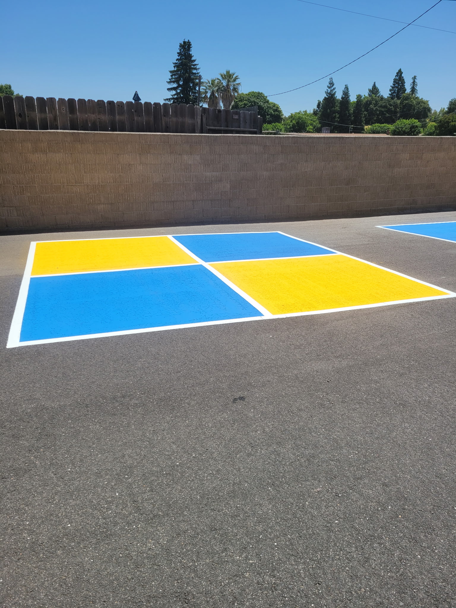 School four-square court markings