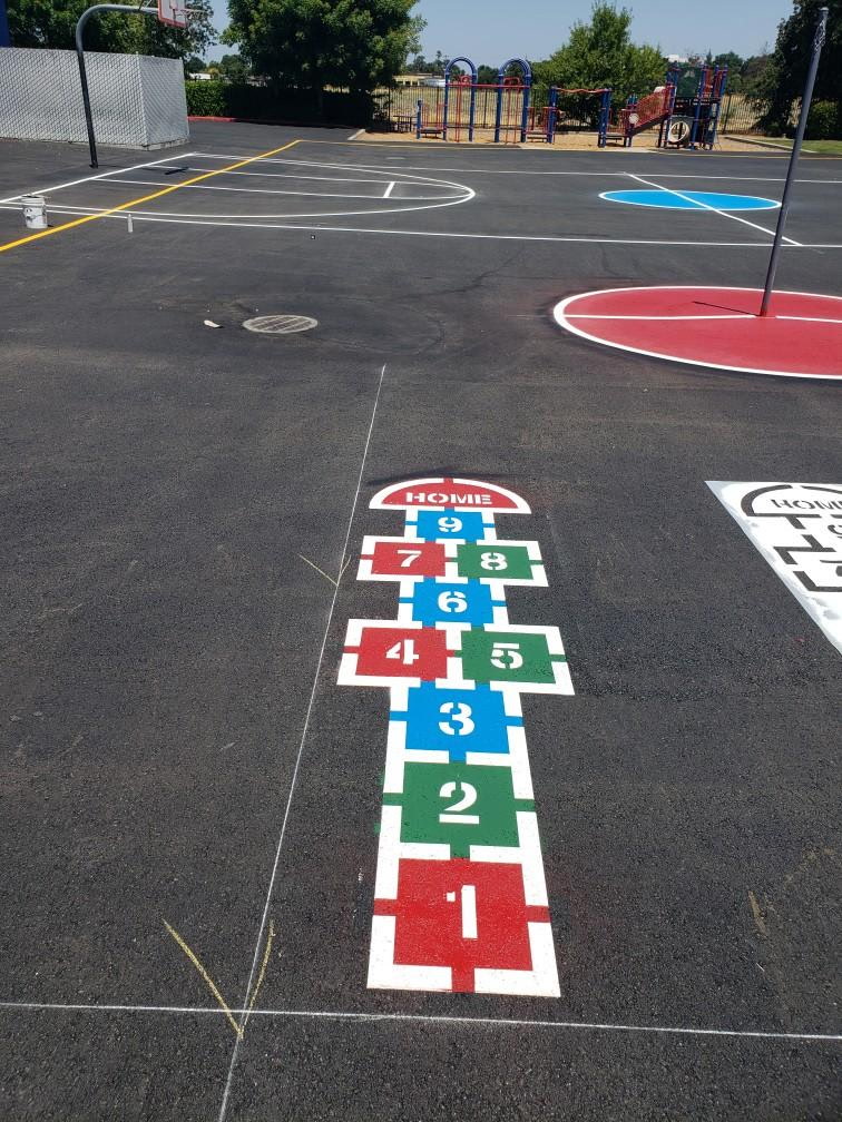 School hopscotch playground markings