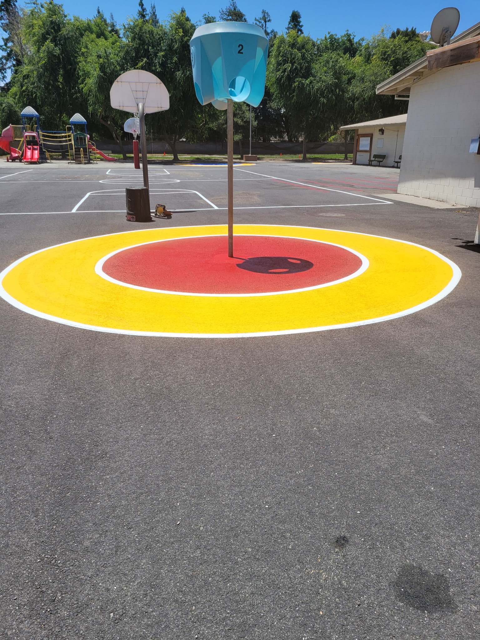 School playground target circle markings